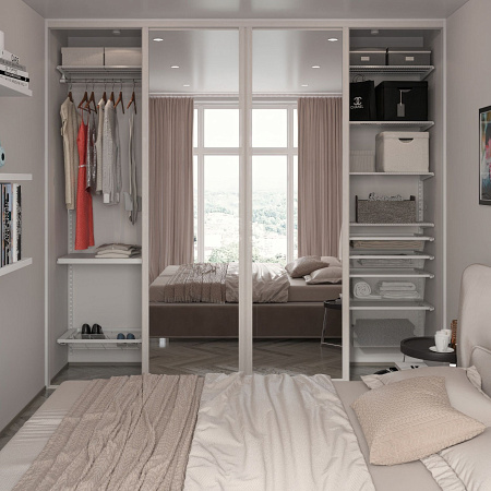 Белая гардеробная в спальне